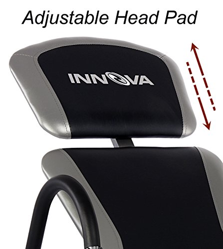 INNOVA HEALTH AND FITNESS ITX9600 Heavy Duty Inversion Table, Standard Ankle Holding System, 300 lb Weight Capacity,Grey/Black