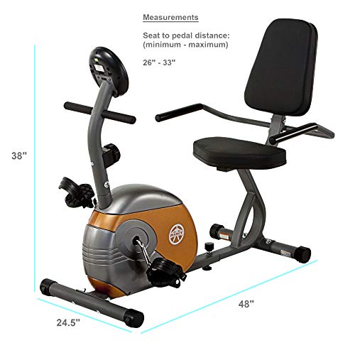 Marcy Recumbent Exercise Bike with Resistance ME 709