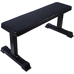 Amazon Basics Flat Weight Workout Exercise Bench, Black