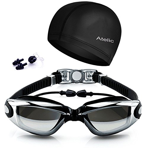 #1 TOP RATED SWIM GOGGLES Atelic® Swimming Goggles Cap Equipment Anti Fog UV Protection Triathlon Swim Goggles with Free Protection Case for Adult Men Women Youth Kids Child