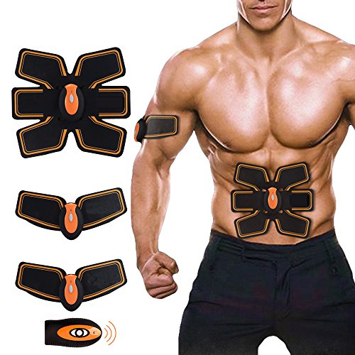 [New Version 2017] Professional Abdominal Muscle Toning Belt Home Fitness Training Gear, Vibration Pads for Men and Women to Tone, Loss Weight, Trimmer, Slender, Shaper, Strong (Abs fit+Body fit)