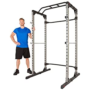 Fitness Reality 810XLT Super Max Power Cage with Optional Lat Pull down Attachment and Adjustable Leg Hold down