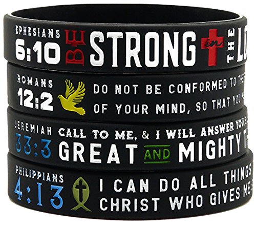 "Power of Faith" Bible Verse Bracelets Christian Religious Jewelry Gifts for Men Women Teens